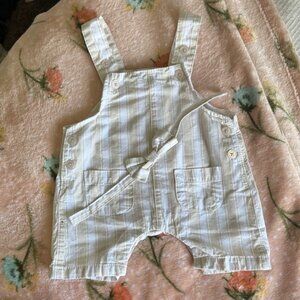 Little gent Charming White Striped Kids Overalls